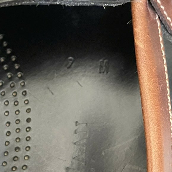 Cole Haan Monk Strap Loafer Mens 9 C03586 Pinch Buckle Fringe Two Tone Black - Picture 10 of 11